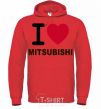 Men`s hoodie I Love Mitsubishi bright-red фото