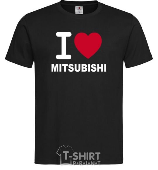 Мужская футболка I Love Mitsubishi Черный фото