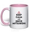 Чашка с цветной ручкой Drive Mitsubishi Нежно розовый фото