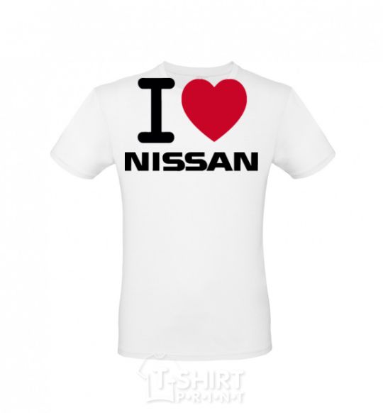 Мужская футболка I Love Nissan Белый фото