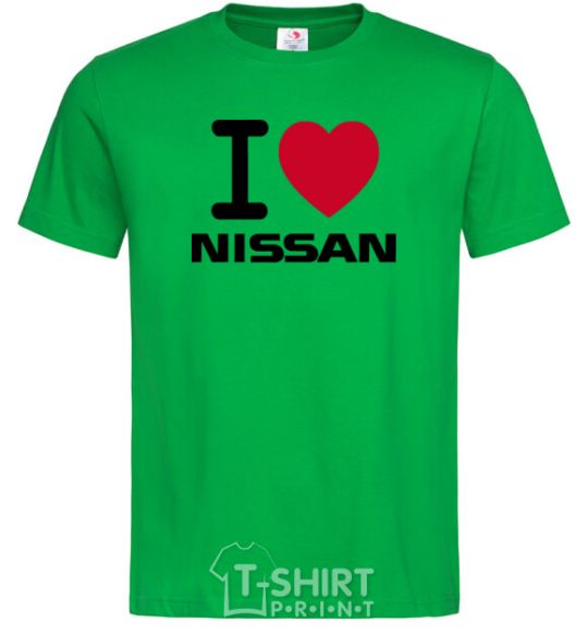 Мужская футболка I Love Nissan Зеленый фото