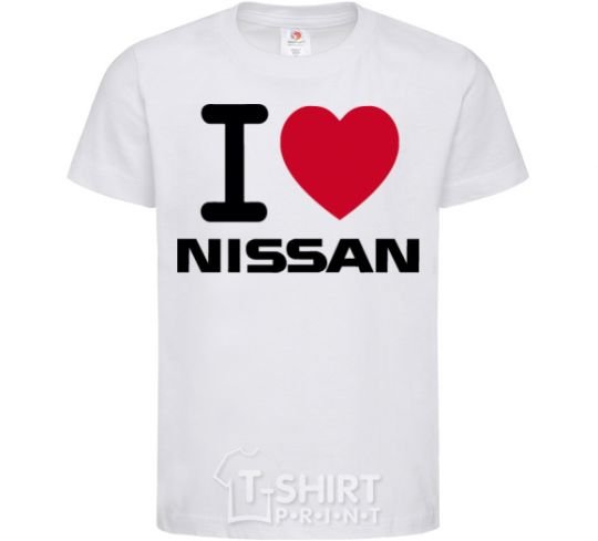 Kids T-shirt I Love Nissan White фото