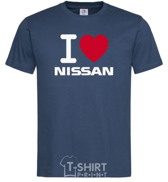 Men's T-Shirt I Love Nissan navy-blue фото