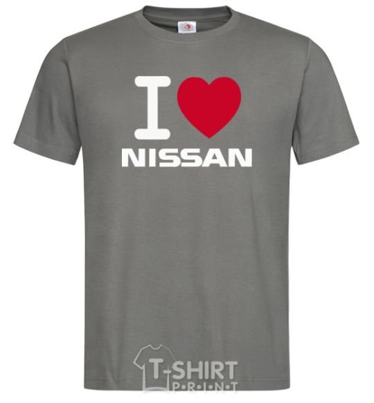 Men's T-Shirt I Love Nissan dark-grey фото