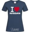 Женская футболка I Love Nissan Темно-синий фото
