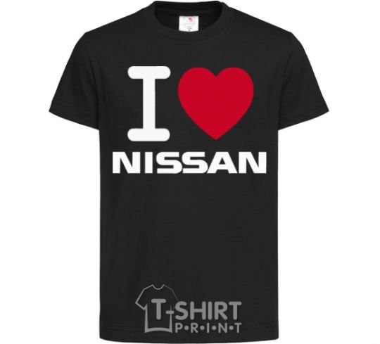 Kids T-shirt I Love Nissan black фото