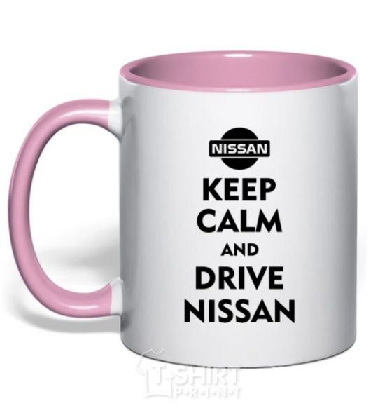 Mug with a colored handle Drive Nissan light-pink фото