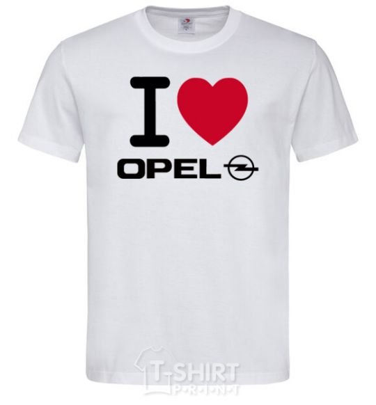 Мужская футболка I Love Opel Белый фото