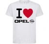 Kids T-shirt I Love Opel White фото