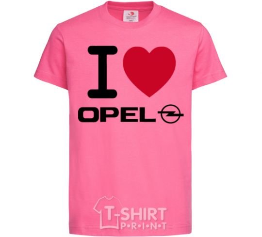 Kids T-shirt I Love Opel heliconia фото