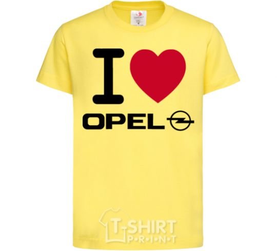 Kids T-shirt I Love Opel cornsilk фото