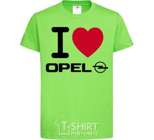 Kids T-shirt I Love Opel orchid-green фото