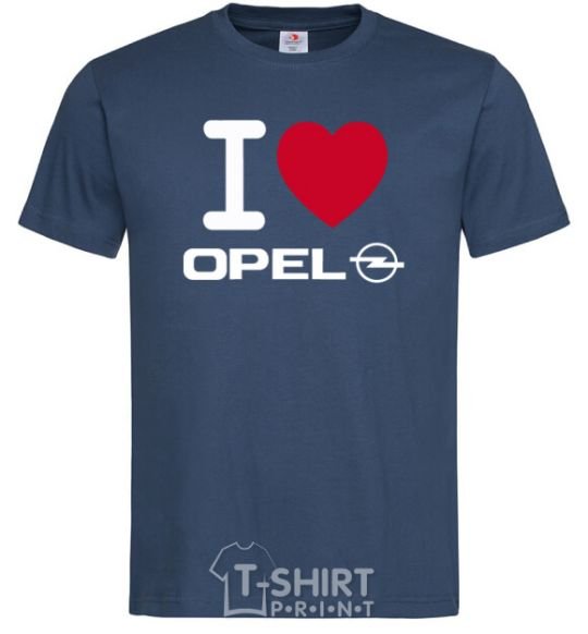 Мужская футболка I Love Opel Темно-синий фото