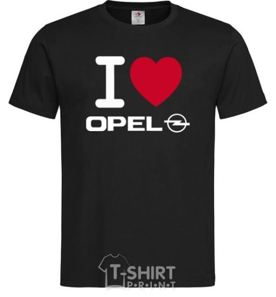 Men's T-Shirt I Love Opel black фото