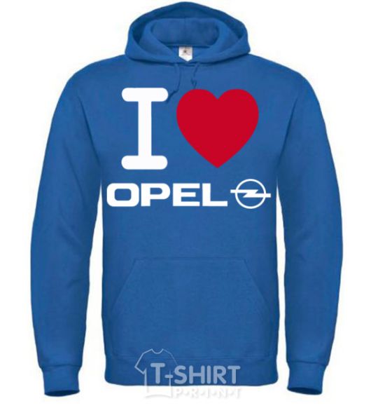 Men`s hoodie I Love Opel royal фото