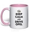 Mug with a colored handle Drive Opel light-pink фото