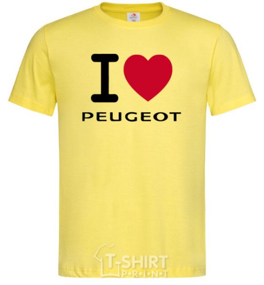 Мужская футболка I Love Peugeot Лимонный фото