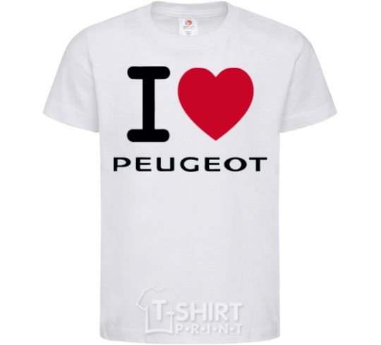 Детская футболка I Love Peugeot Белый фото