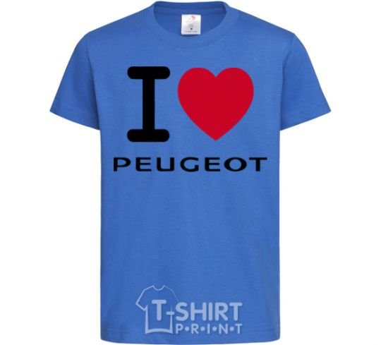 Детская футболка I Love Peugeot Ярко-синий фото