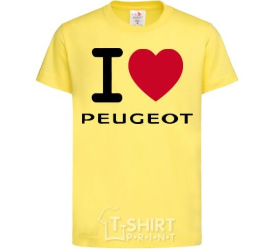 Детская футболка I Love Peugeot Лимонный фото