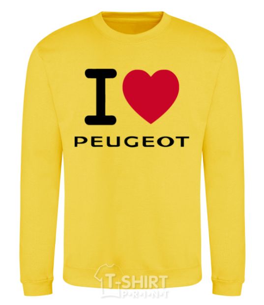Sweatshirt I Love Peugeot yellow фото
