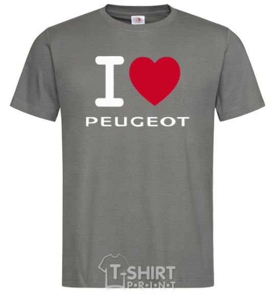 Мужская футболка I Love Peugeot Графит фото