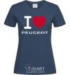 Women's T-shirt I Love Peugeot navy-blue фото