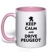 Mug with a colored handle Drive Peugeot light-pink фото