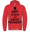 Мужская толстовка (худи) Drive Peugeot Ярко-красный фото