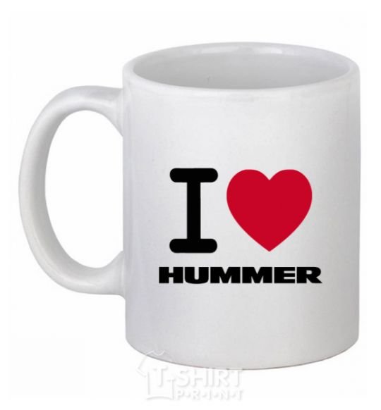 Чашка керамическая I Love Hummer Белый фото