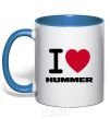 Mug with a colored handle I Love Hummer royal-blue фото