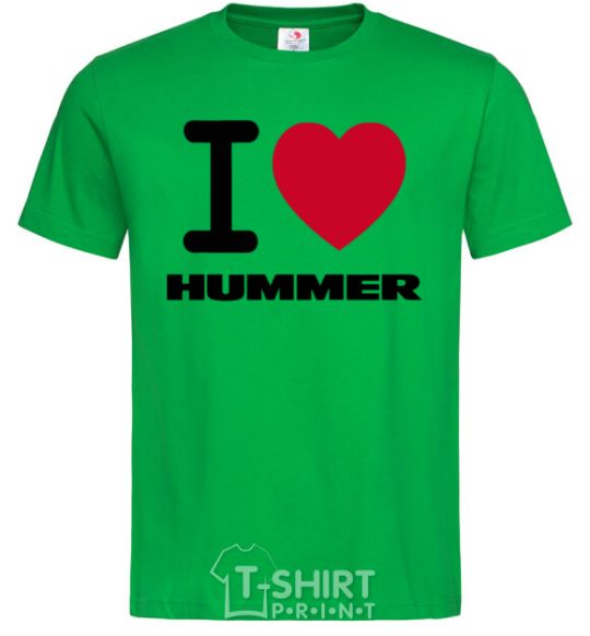Мужская футболка I Love Hummer Зеленый фото