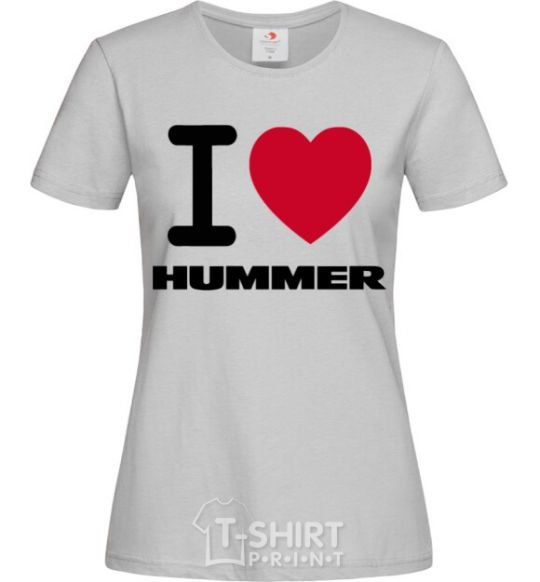 Женская футболка I Love Hummer Серый фото