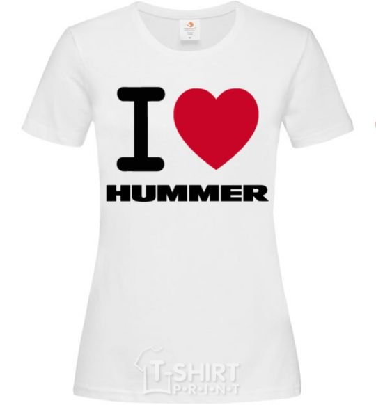 Женская футболка I Love Hummer Белый фото