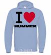 Мужская толстовка (худи) I Love Hummer Голубой фото