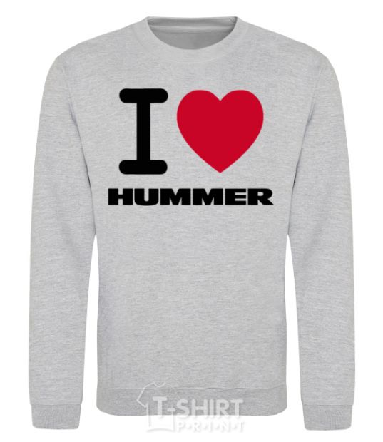 Свитшот I Love Hummer Серый меланж фото