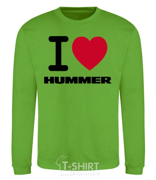 Свитшот I Love Hummer Лаймовый фото