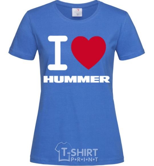 Женская футболка I Love Hummer Ярко-синий фото