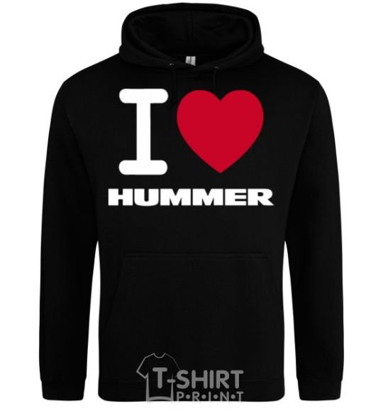 Мужская толстовка (худи) I Love Hummer Черный фото
