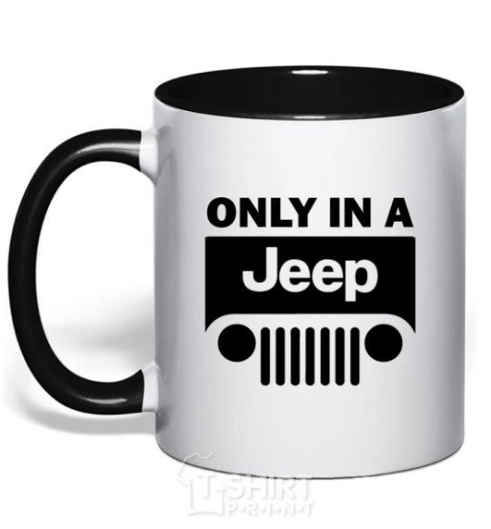Mug with a colored handle Only in a Jeep black фото
