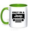Mug with a colored handle Only in a Jeep kelly-green фото