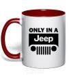 Mug with a colored handle Only in a Jeep red фото