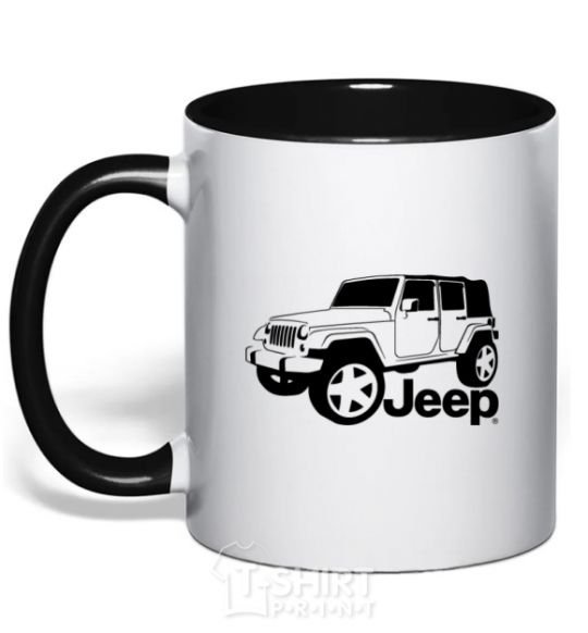 Mug with a colored handle JEEP black фото