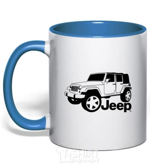 Mug with a colored handle JEEP royal-blue фото