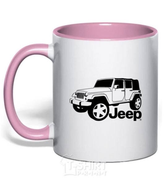 Mug with a colored handle JEEP light-pink фото