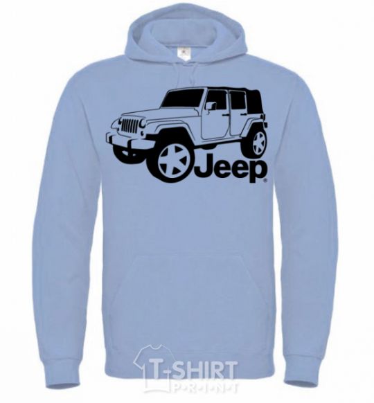 Men`s hoodie JEEP sky-blue фото