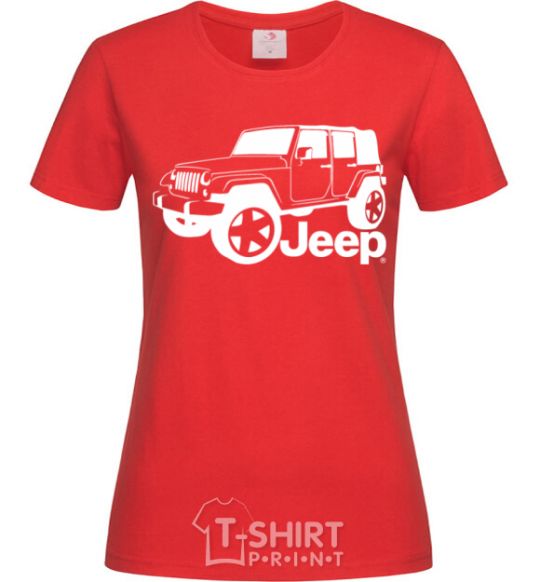 Женская футболка JEEP Красный фото