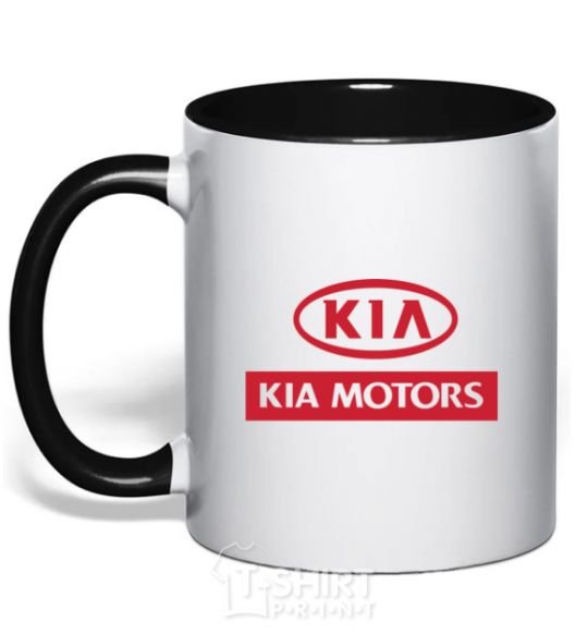 Mug with a colored handle Kia Motors black фото