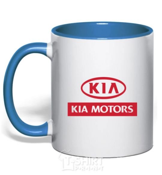 Mug with a colored handle Kia Motors royal-blue фото