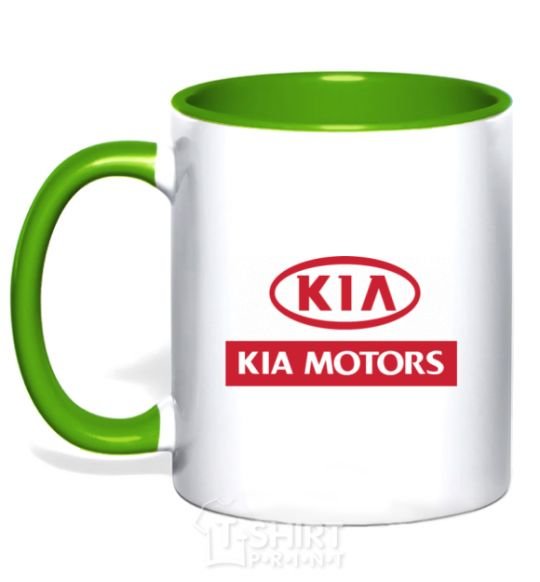 Mug with a colored handle Kia Motors kelly-green фото